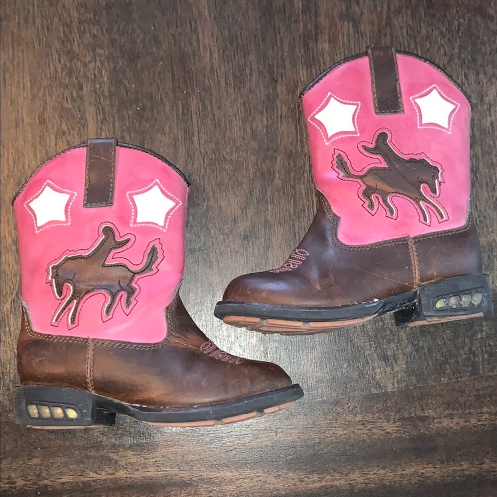 Toddler Roper Cowgirl Boots - light up